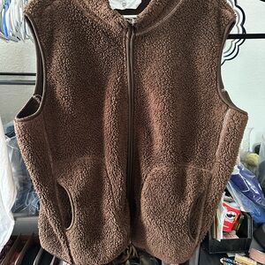 3XL Brown Sherpa Fleece Vest